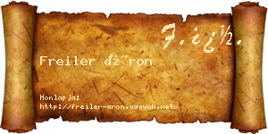 Freiler Áron névjegykártya
