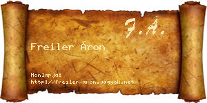 Freiler Áron névjegykártya